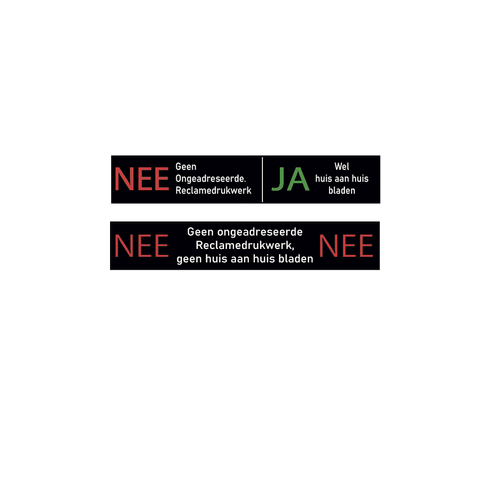 NEE/JA Brievenbussticker