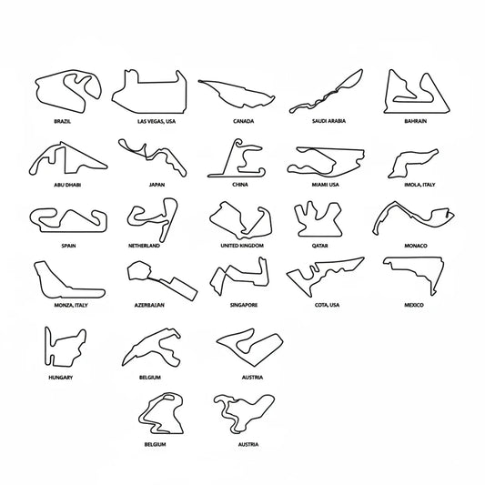 F1 circuit stickers
