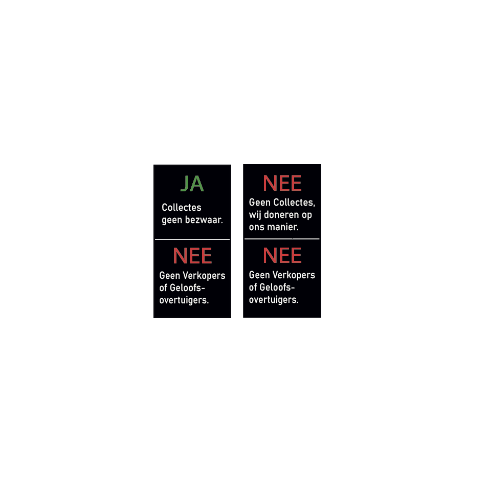 JA/NEE collecte en geloofsovertuigning