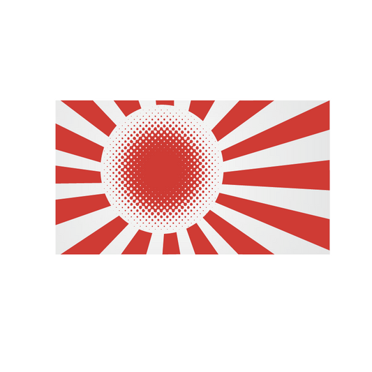 JDM Rising Sun sticker in rood/wit
